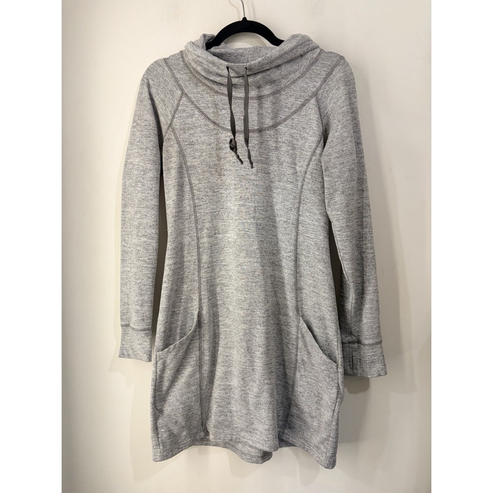 Kuhl Medium Gray Cowl Neck Sweatshirt Tunic Long Sleeve Pullover Dress